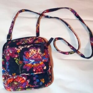 Vera Bradley Midnight Wildflowers Mini Hipster Crossbody Bag